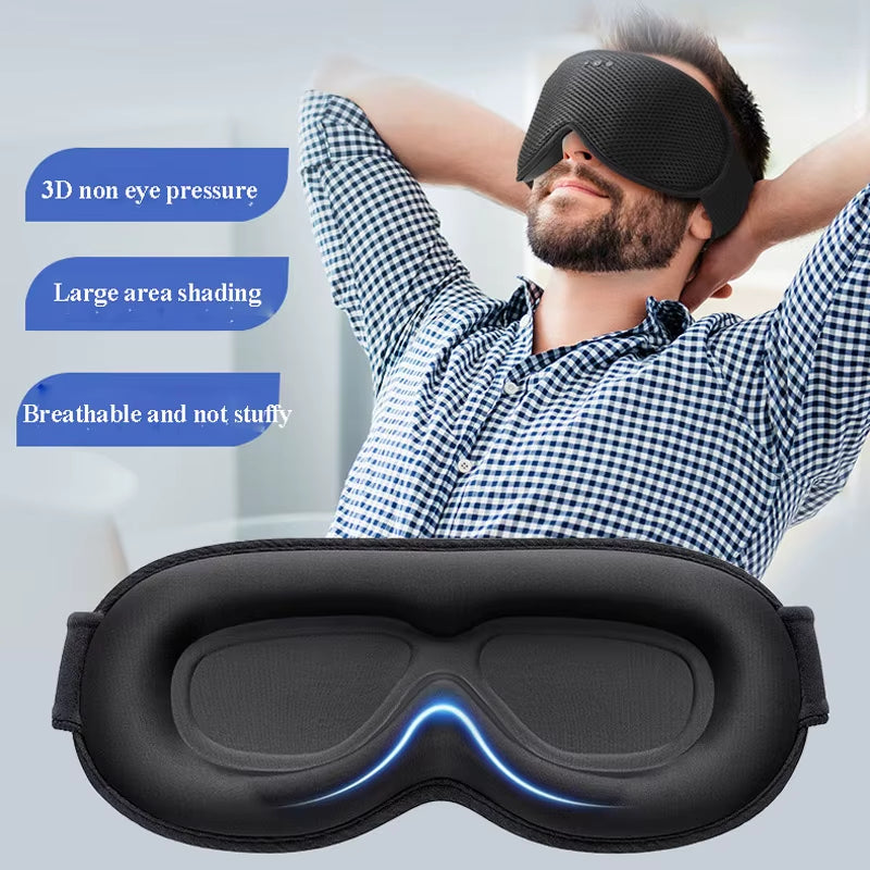 3D Wireless Sleeping Headphones Blindfold Soft Washable Bluetooth5.4 Music Headset Eyemask Handsfree Call Earphones Adjustable