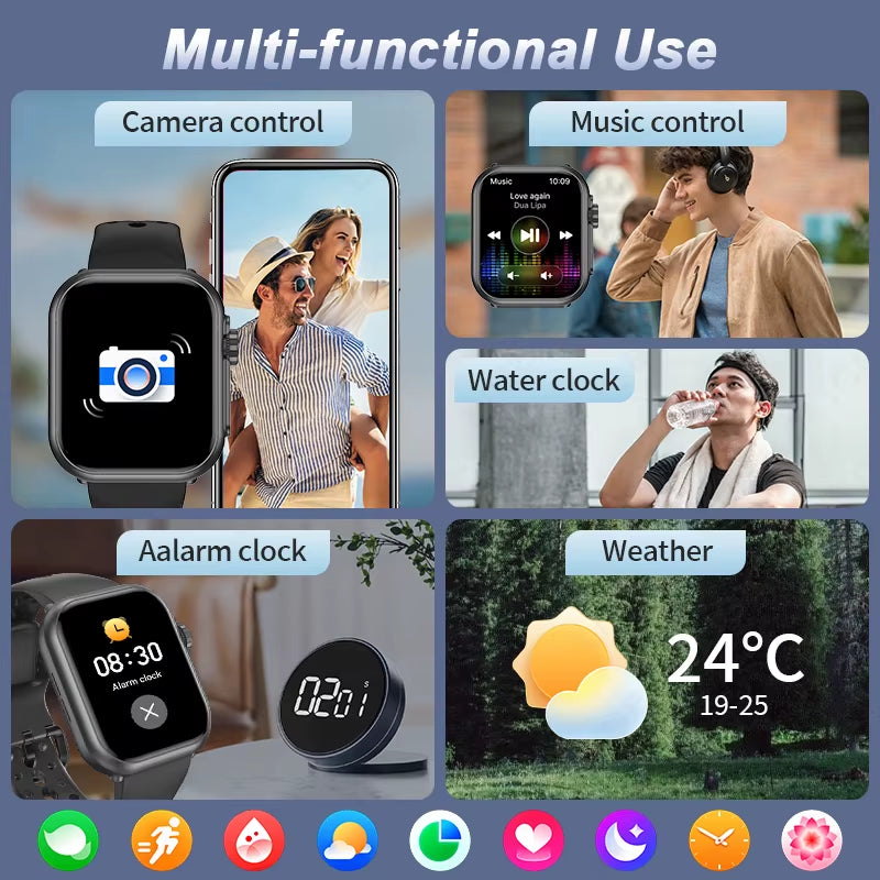 2025 Fashion Women Smart Watch Ultra 2 SE Smart Watches 1000Mah Big Battery Bluetooth Call Full Touch Sports Smartwatch Men